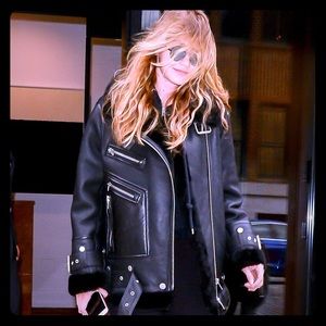 ALF FAUX SHEARLING MOTO JACKET